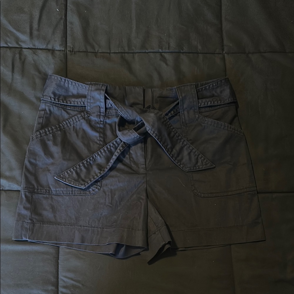 White House Black Market Black Tie-Waist Shorts